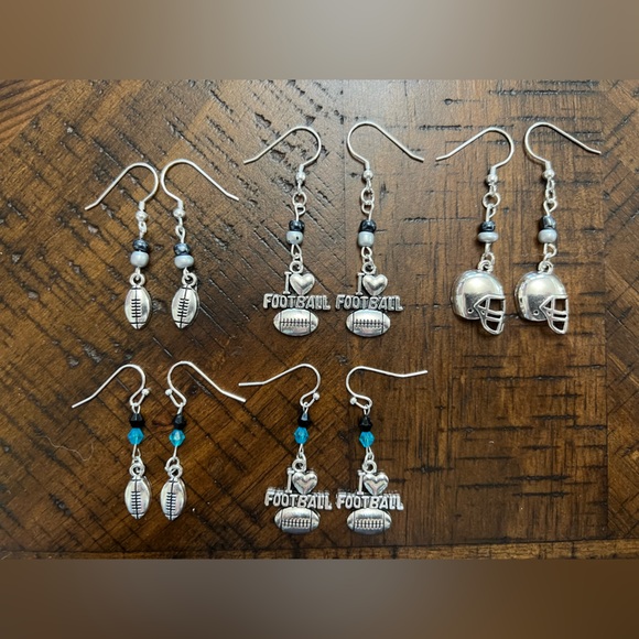 Hand Crafted Custom Colors Football Earrings - Choose One - Picture 1 of 6